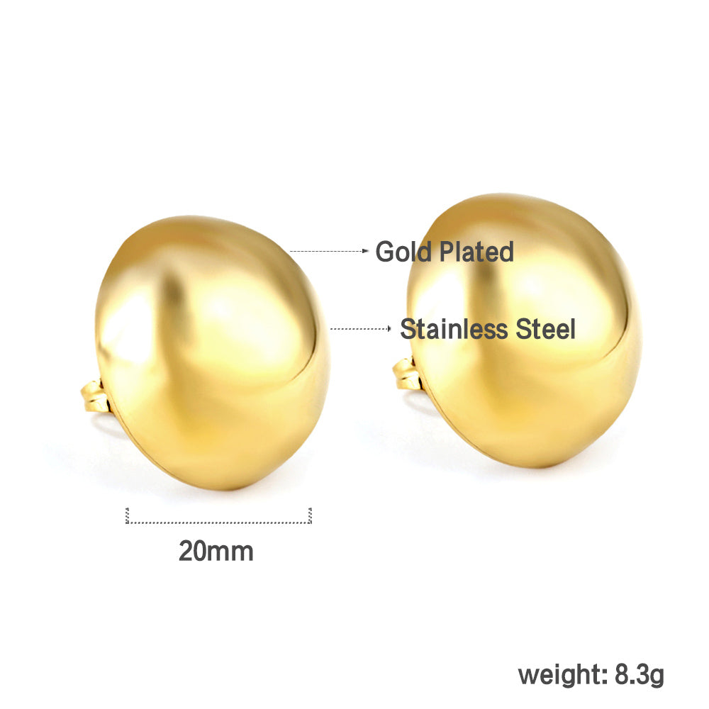 20mm half steel bead earrings asonjewelry